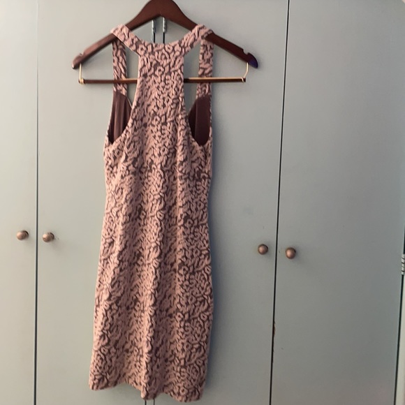 FREE PEOPLE Halter stretch dress in grey leopard print Sz SMALL - Picture 7 of 7